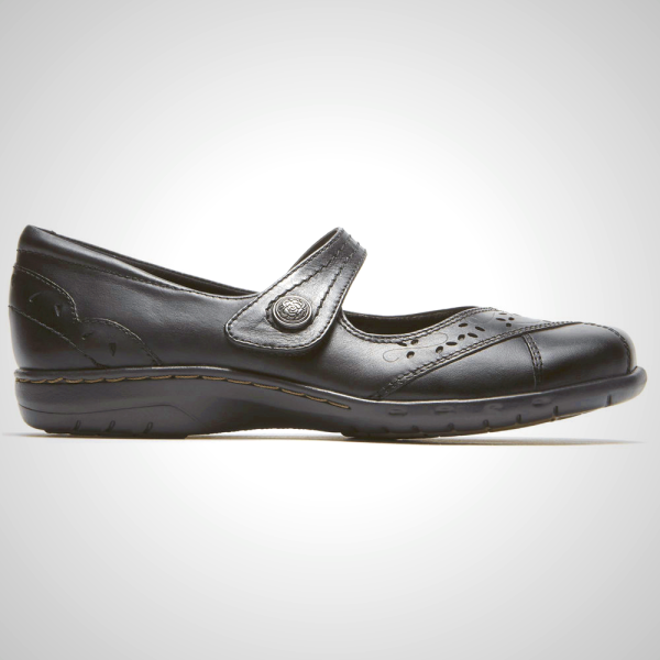 Rockport Flats For Womens Black - Total Motion Adelyn Slingback - CU0213467