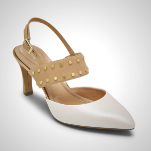 Rockport Heels For Womens Beige - Total Motion 75mm Perforated Studded - ON8369514
