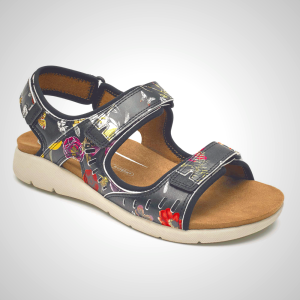 Rockport Sandals For Womens Black - Briah Double Band Slip-On Wedge - AB7920581